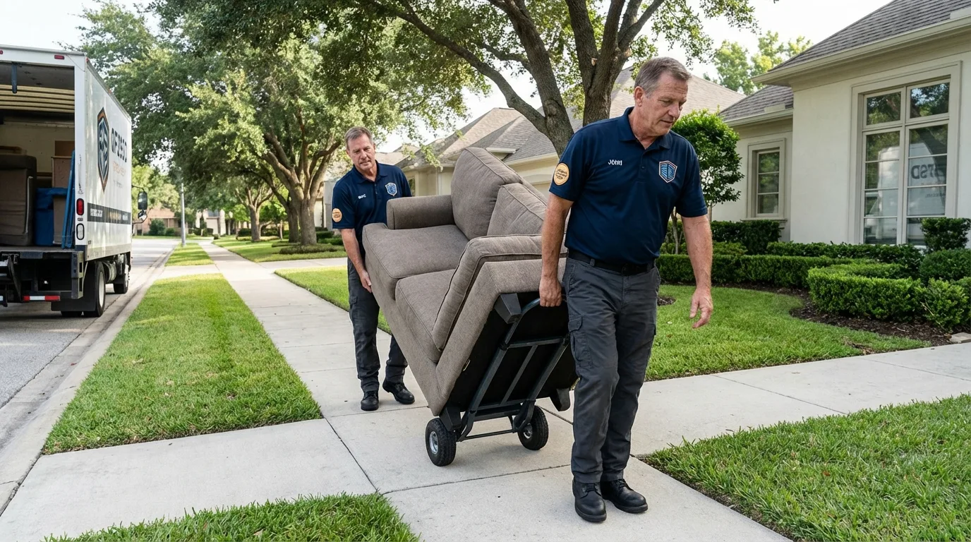 Local residential moving crew loading furniture in Platte, SD